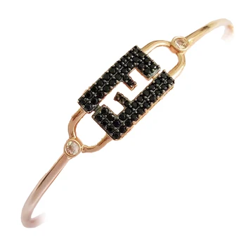 Zhuoyi Jewelry European and American Cross-border Hip-hop tide Card Personality Lady Zircon Elegant Fashion Jewelry Bracelet