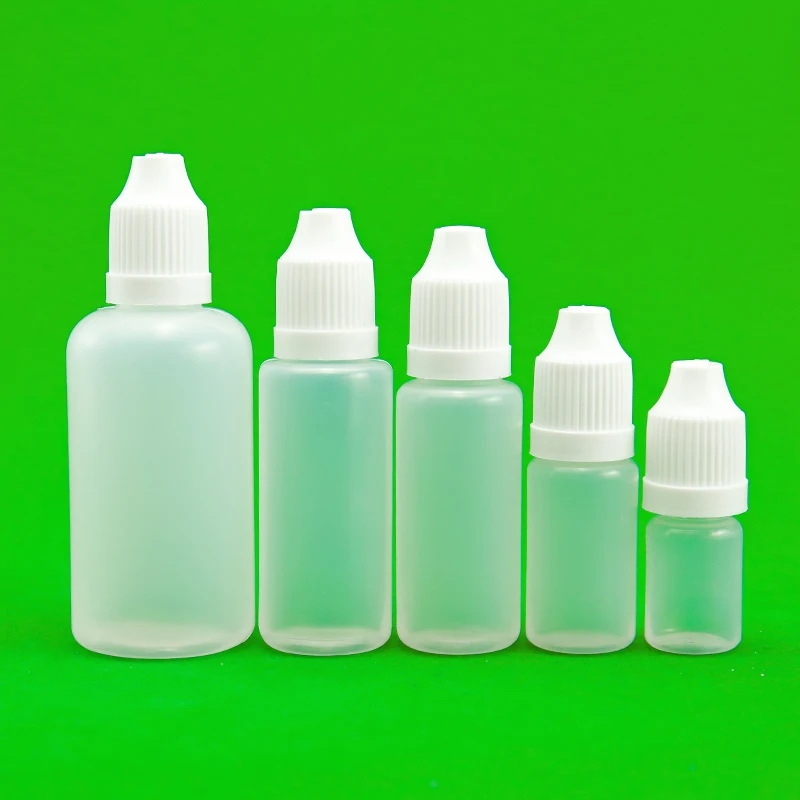 Empty custom label LDPE 7ml 10ml 15ml 20 ml 30ml 60ml transparent eye drop Plastic Dropper Bottles vial package with tip for PET