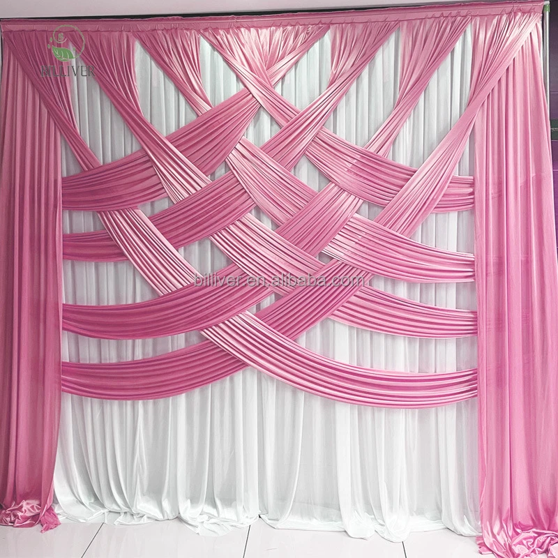 10x10FT Double Layer Drapes Wedding Arch Party Stage Backdrop Curtain Panel Decoration Led Curtains for Stage Backdrops