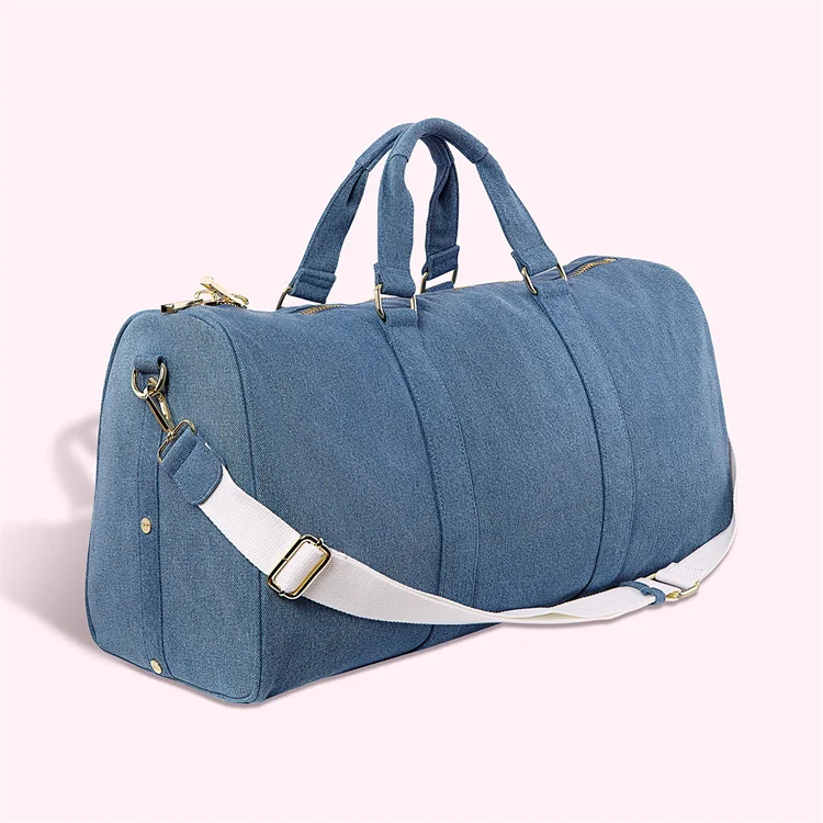 Custom Chenille Letter Patch Women Outdoor Travel Denim Small Duffle