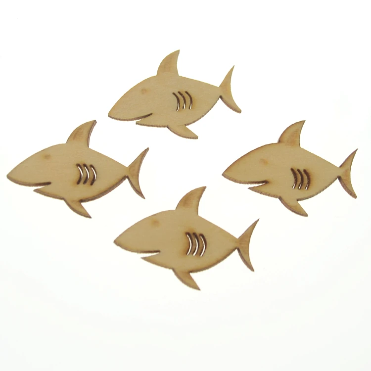 Ocean Nursery Party Decorations 2"-20" Customize Wood Decorative Art Laser Cut Craft Unfinished Wooden Fish