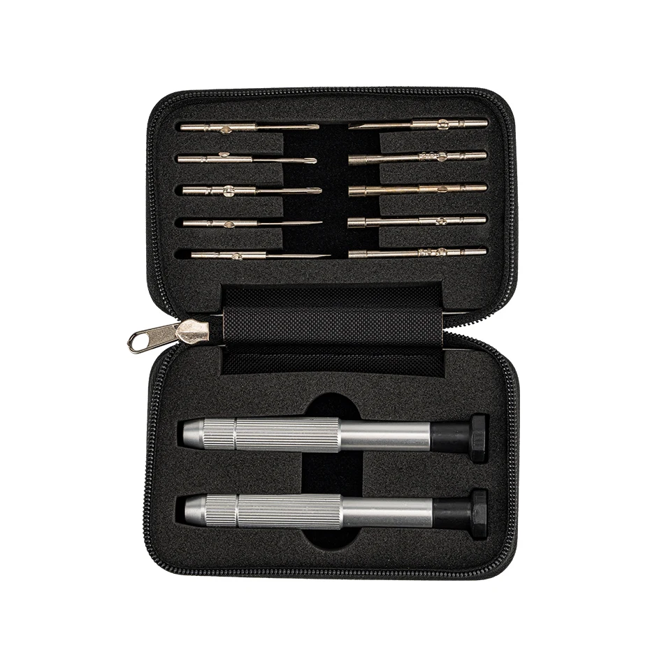 High Quality 10pcs Glasses Precision Screwdriver Kit Watch Jewelry Glasses Multifunction Repairing Tool Sets With Zipper Box