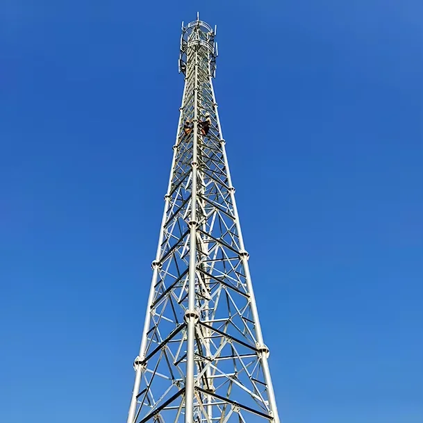product hdg self supporting steel triangular lattice tubular telecom communication tower 35m with 50 year service life-2