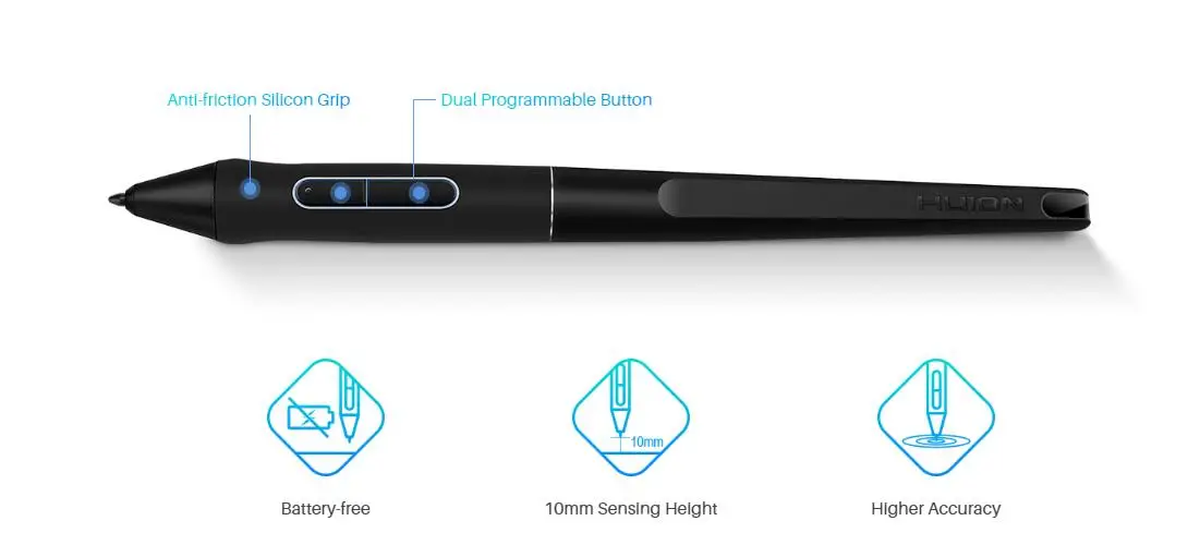 Huion Inspiroy KeyDail KD200 9x6 Inches Interactive Wireless Digital Pen Graphic Drawing Tablet with Keyboard