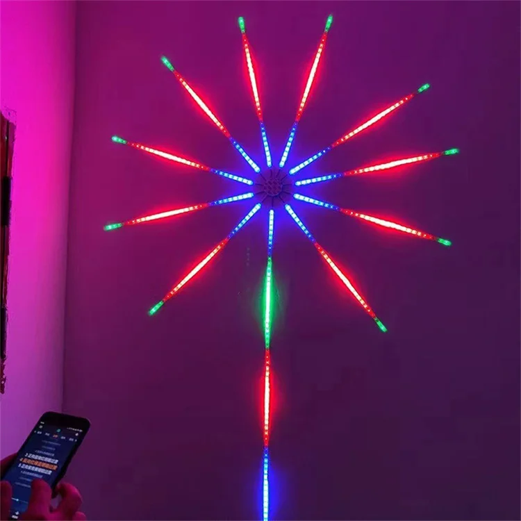 App Remote Control Music Sync Dream Color Rgb Smart Firework Led Strip Light Christmas Party Decoration Fire Work Led Lights