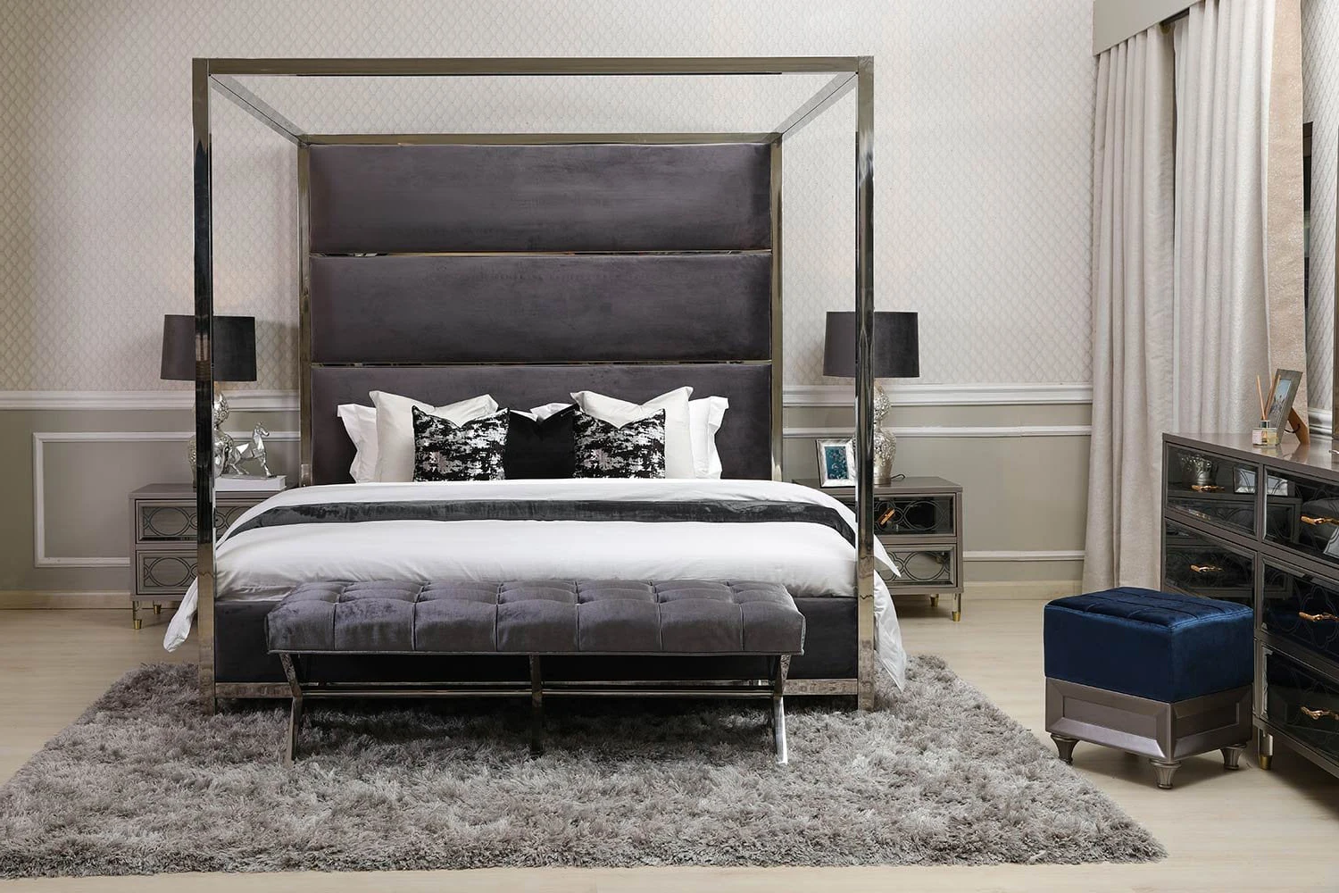 4 Four Poster Metal Canopy Beds Twin Black Queen King Size Canopy Bed Frame Full Gold White Pine