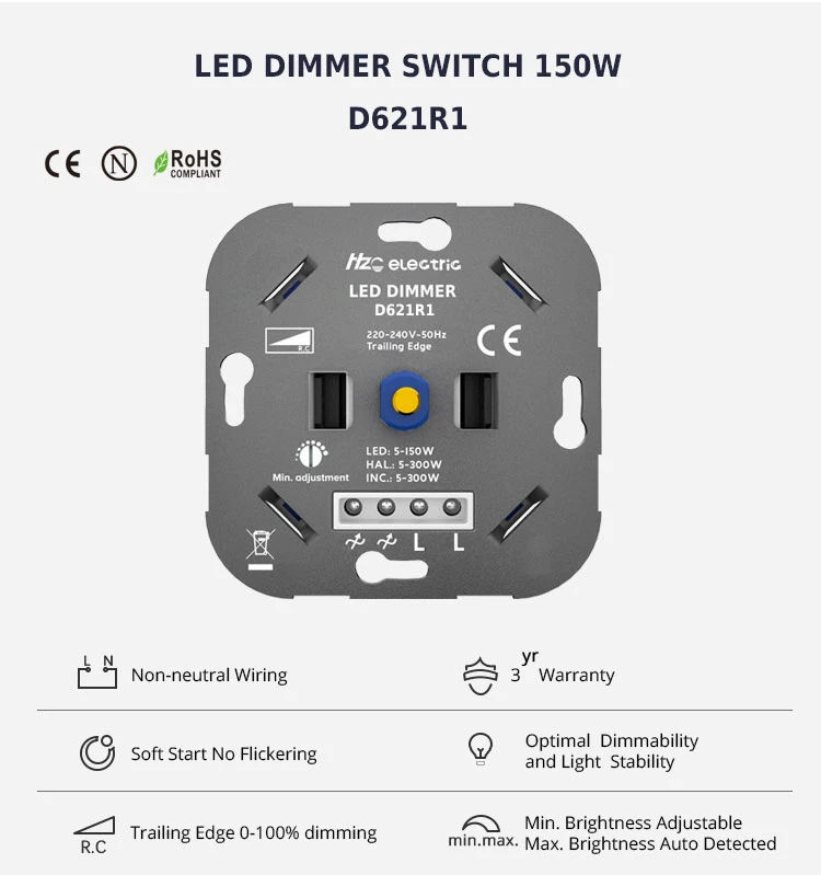 Wolk G Verniel Eu 220v-240v 150w Universal Trailing Edge Ac Rotary Led Dimmer Switch - Buy  Dimmer Switch,Led Dimmer,Rotary Dimmer Product on Alibaba.com