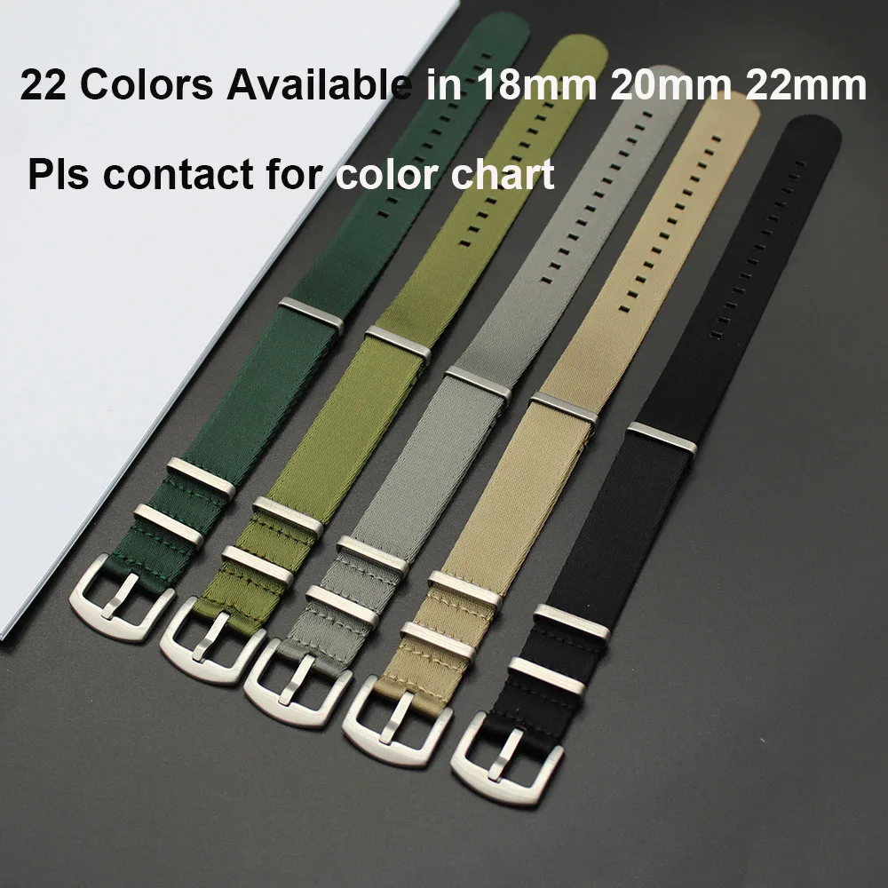 Luxury Heavy Duty 20mm 22mm Seatbelt Watch Strap 1.2mm Herringbone