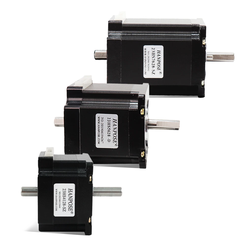 Hanpose Nema 23 23HS4128-SZ /51/56/76/83/100/112-SZ 0,55 N·m 2,8 A to-akset motor til CNC-fresemaskiner
