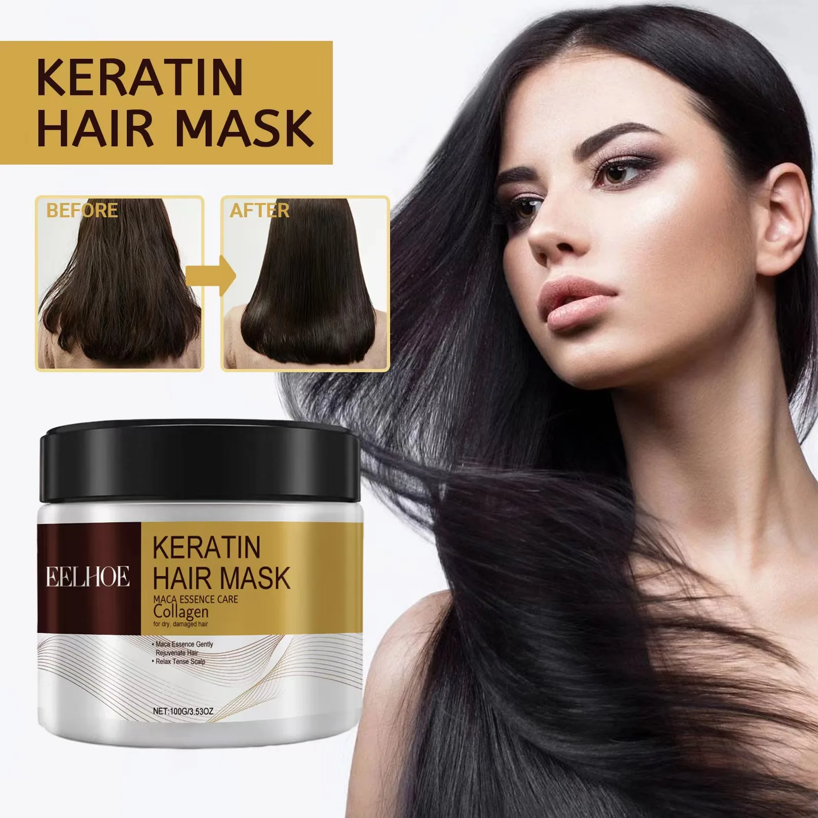 Organic Collagen Hair Profesional Mask Treatment For Keratin Repair And ...