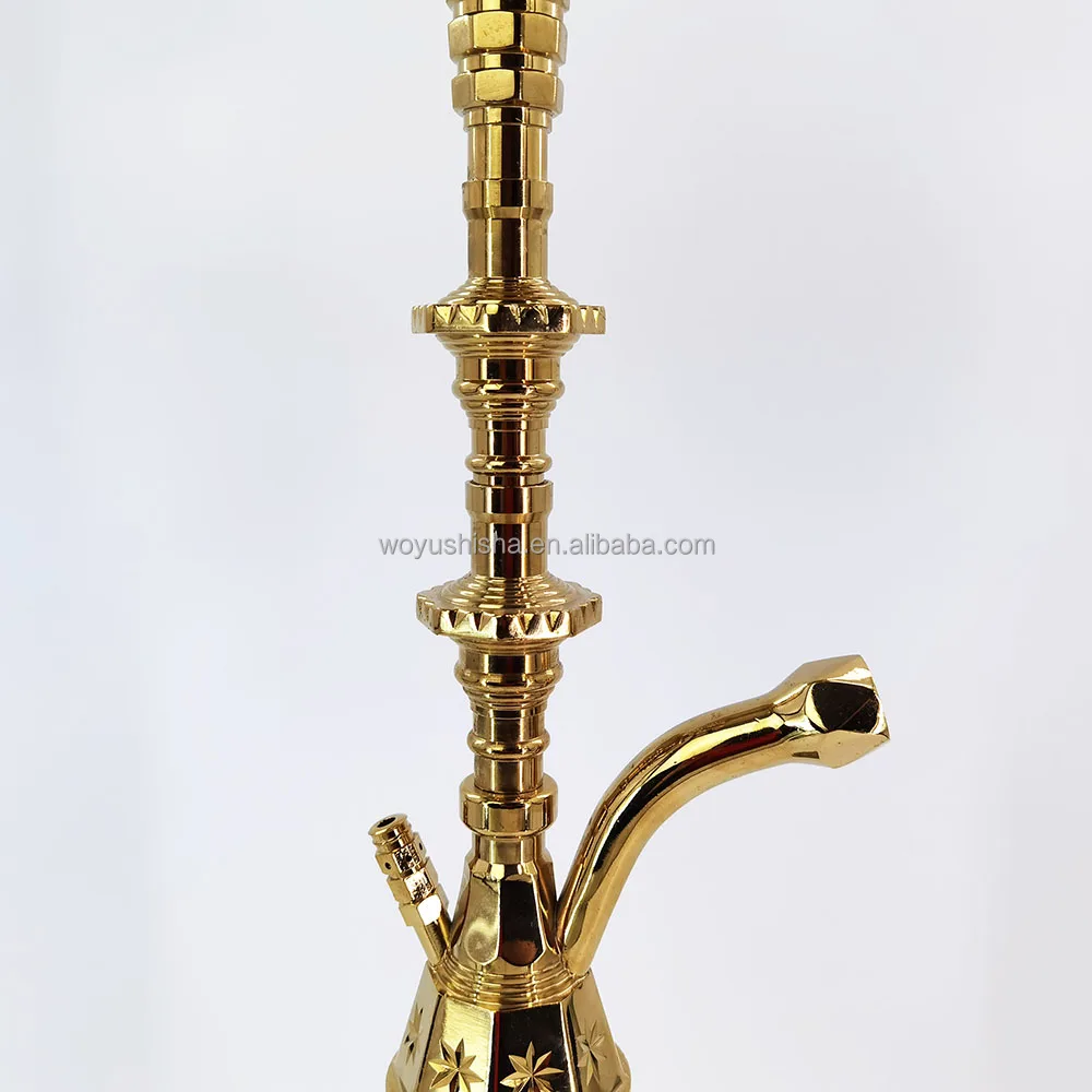 ドバイシーシャポット エジプト金色フーカー ガラスシーシャ 75CM