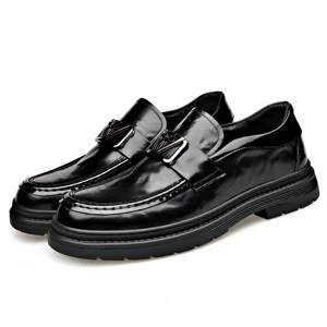 Men's Trendy Genuine Leather Dress Shoes Business Slip-On Wedding Party Style Breathable Fashionable Design