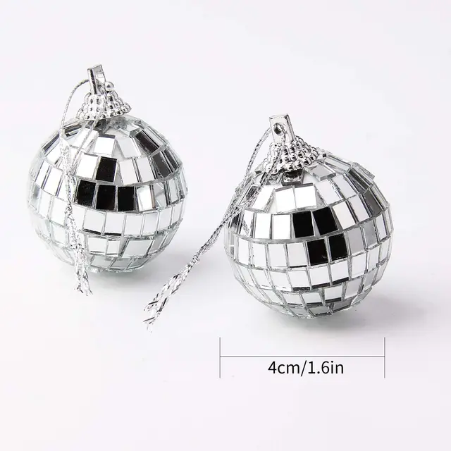 Christmas Tree Wedding Birthday Party Ornaments Silver Disco Mirror Ball for Party Decoration