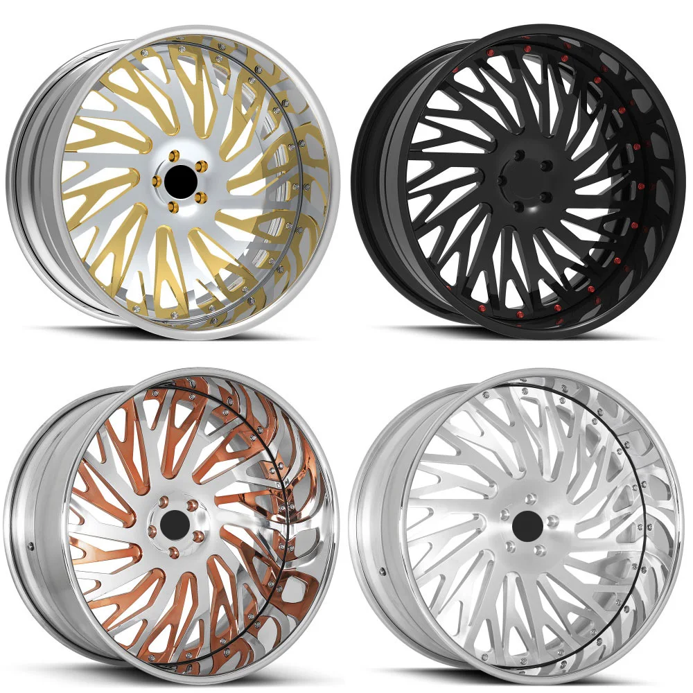 YHS 2 Pieces T6061 Custom  Forged Rims Aluminum  Alloy Wheels 20 21 22 23 24 26 Inch Chrome Deep Dish for Luxury Cars