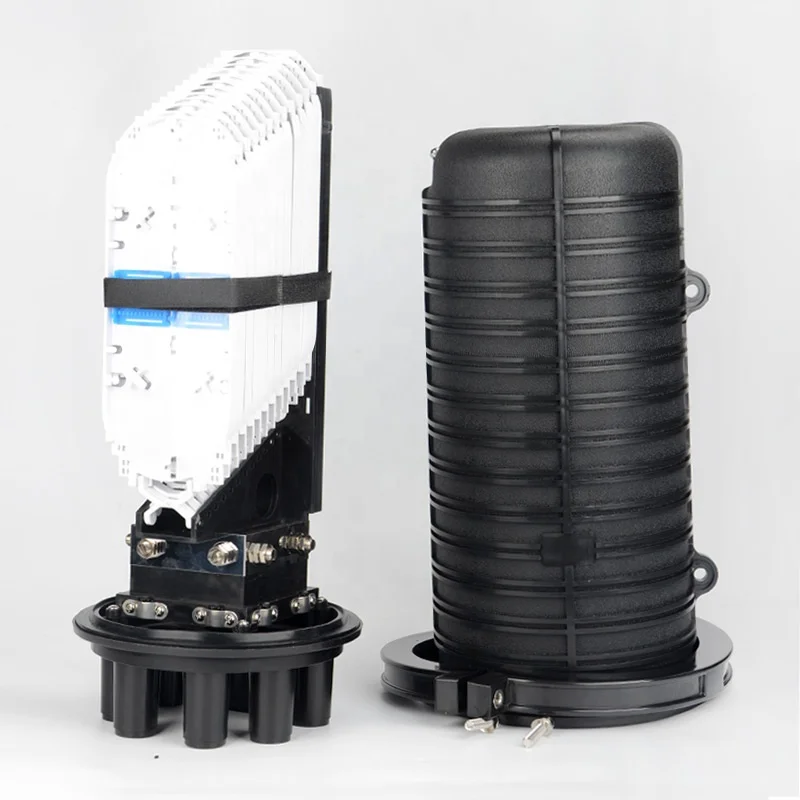 288 Core Fiber Optic Splice Enclosure Vertical MUFA FOC Closures with 1 Inlet and 6 Outlet Dome Fiber Optic Joint Closure Box
