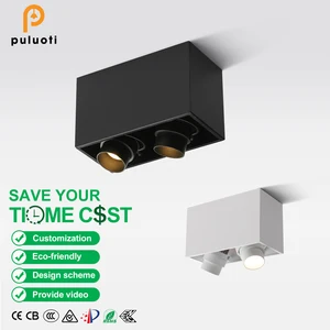 PULUOTI Commercial Zoomable Cob LED Spotlight 15° 24° 38° 60° Surface Mounted Modern Design Aluminum Shop Light System