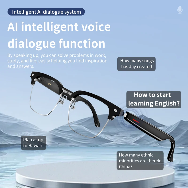 E13 AI Translation Smart Glasses Fashion Earbuds Touch 