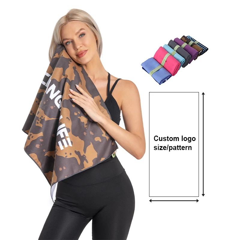 Wholesale Custom Logo Quick Dry Microfiber Towel Fitness Sweat Sports Gym Towel