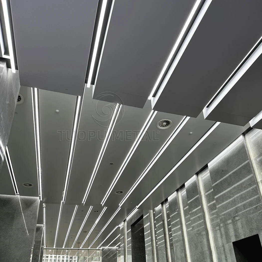 Hook-on Metal False Ceiling Tile Suspended Aluminum Stretch Ceiling Strip Panel