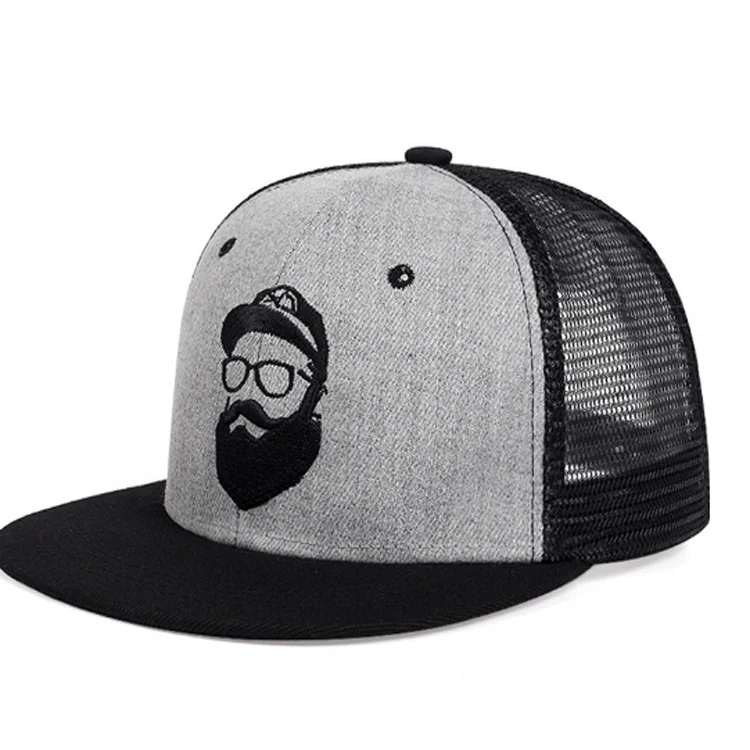 F-1021 Fashion Spring Summer Beard Old Man Embroidered Dad Hat Women Men Snap Back Baseball Cap Adjustable Cotton Trucker Hat