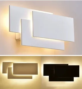 JACKSUN Modern Square LED Wall Lamps Aluminum Body Acrylic Shade Decorative Wall Mounting for Interior Home Hotel Living Bedroom