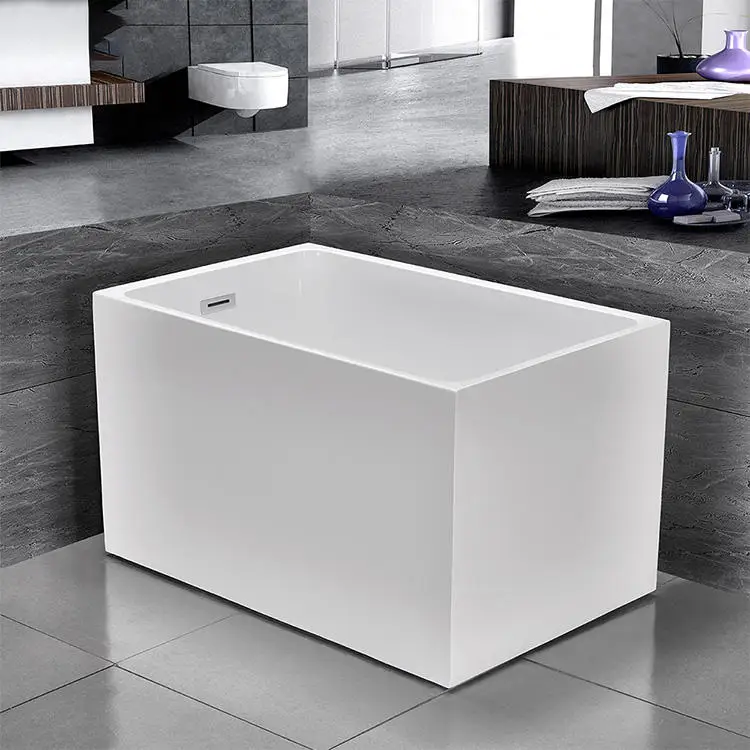 Hot Sell Cheap Square Solid Surface Modern White Acrylic Freestanding