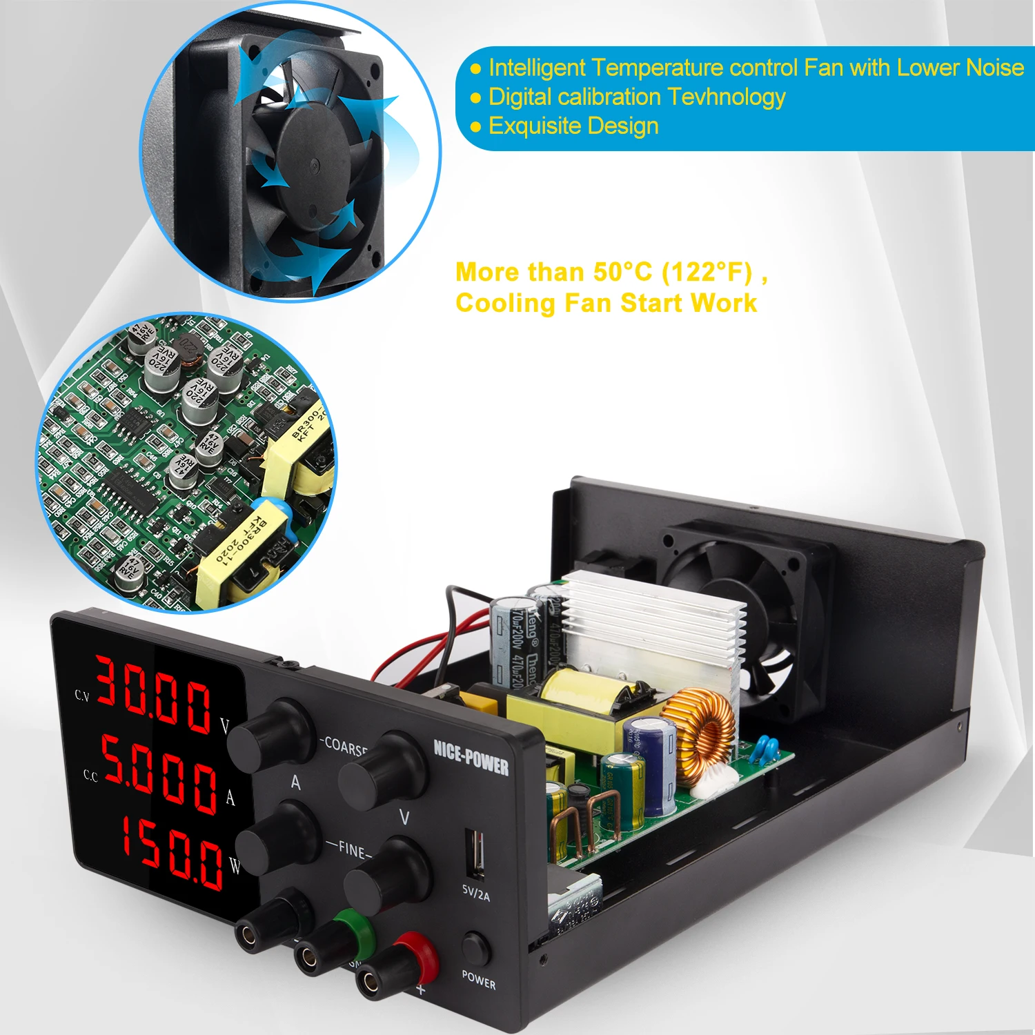 Alimentation électrique pour laboratoire SPS605 0-60V/0-5A