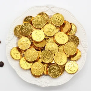 Chocolate Gold Bars and Ingots Hard Texture New Year Snacks with Coated Decoration Bulk Packaging