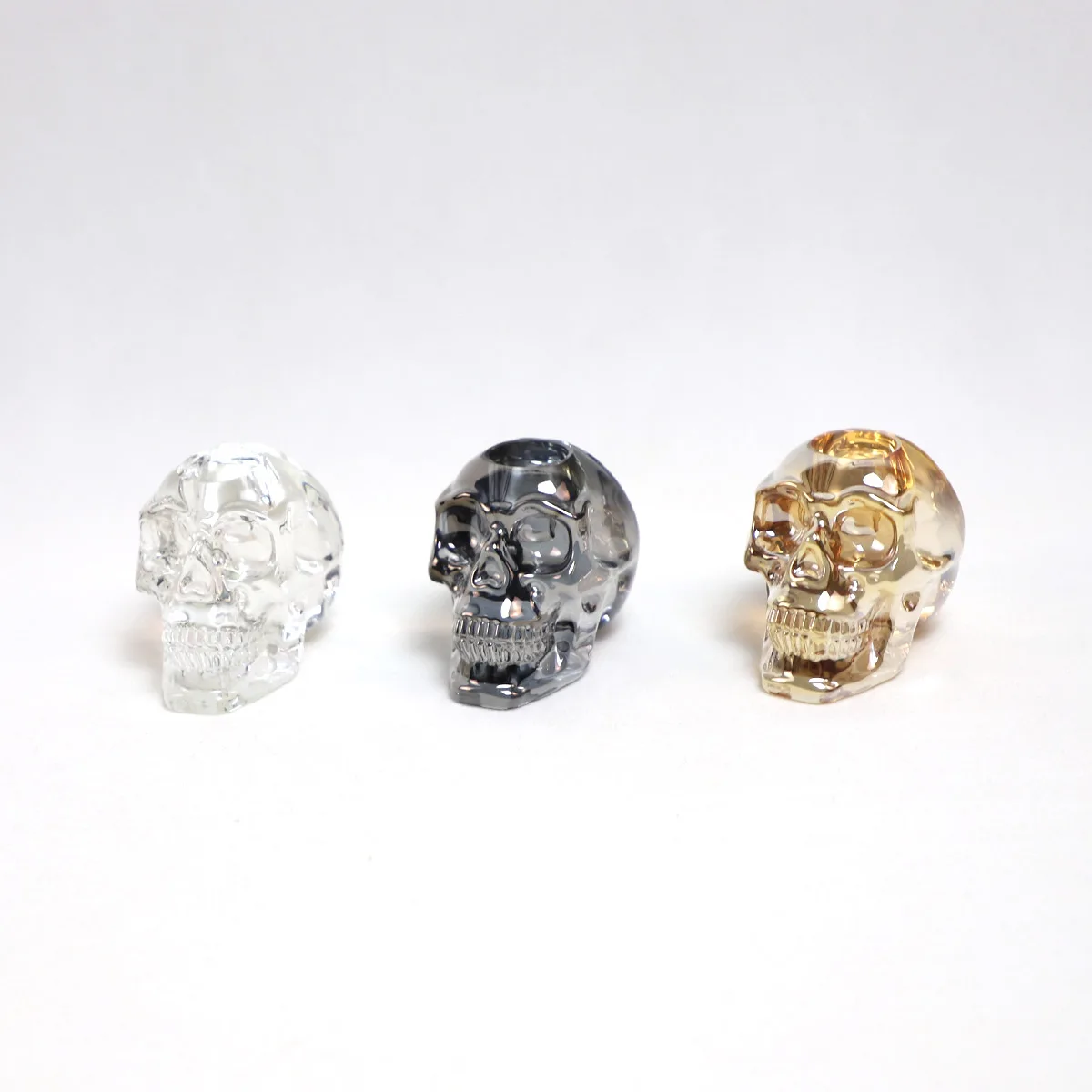 2022 new design skull head shape decorative glass candle holders