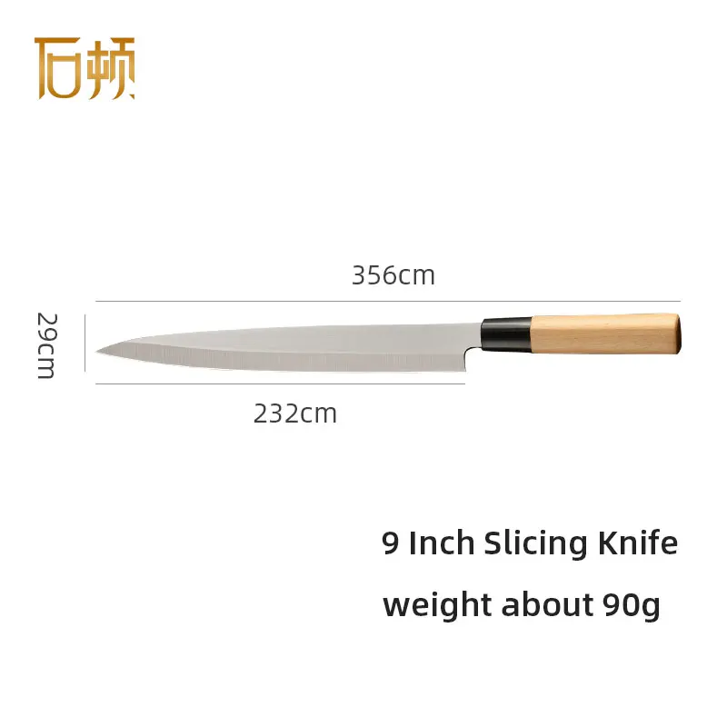 Хит продаж 9 дюймов один скос Sharp из нержавеющей стали с деревянной ручкой для кухни для японских суши лососевых рыб филетировочная сашими нож