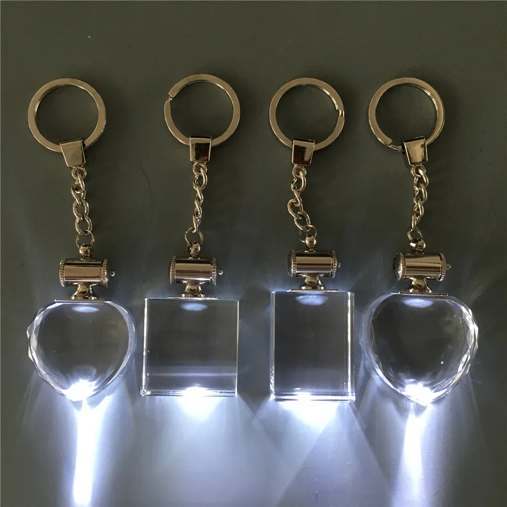 K9 с украшением в виде кристаллов светодио дный брелок 2D/3D лазерная гравировка 3D брелок для ключей с лазером и стразами