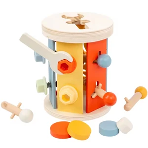 Wooden Montessori Multifunctional 3 in 1 Educational Toys Coin Box Toy Toolbox Repair Tools Unlock Game Children Toys for Kids