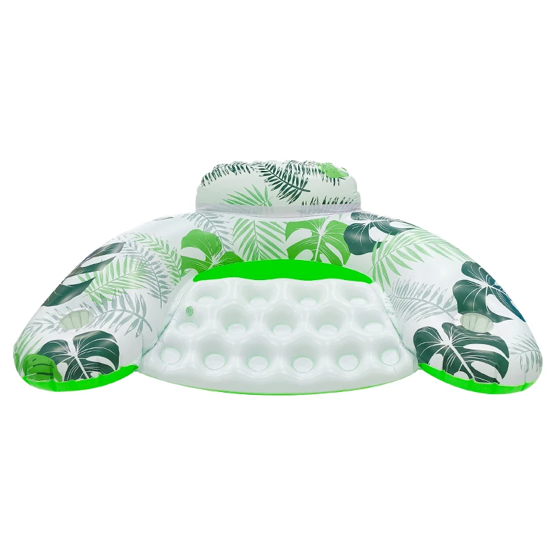 Wholesale Inflatable Pool Float Custom Design Leaf Printing Inflatable Chair Pool Floats Seat for Adults