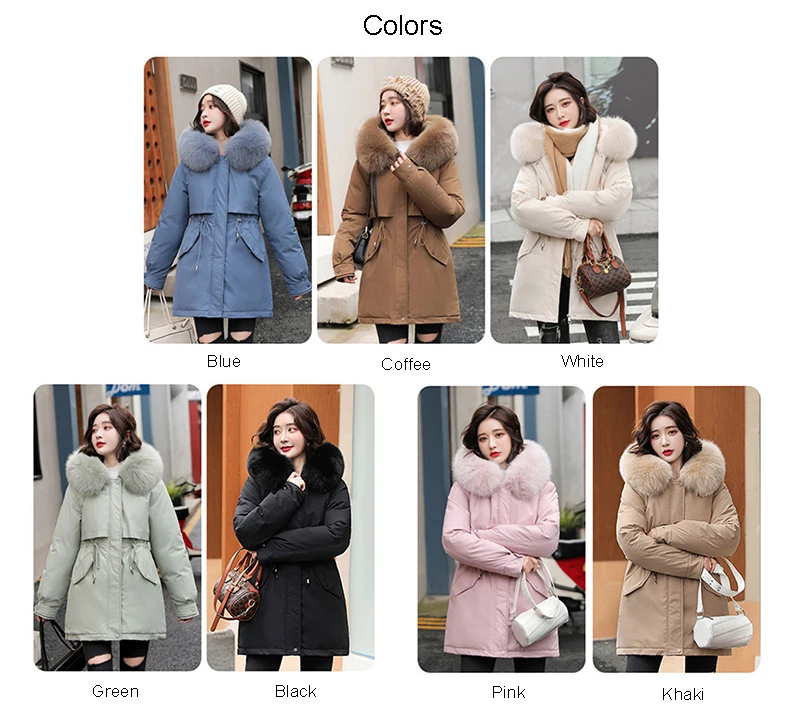 Big Fur Hooded Parka Coats 