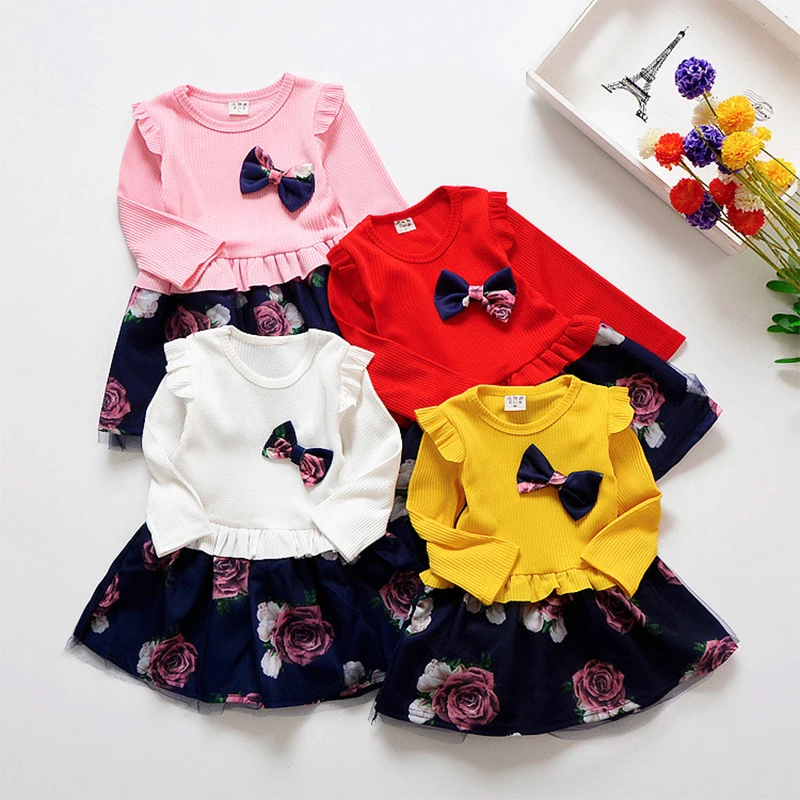 Spring Kid Girl Clothing Cotton Long Sleeve Little Girl Dress New Style