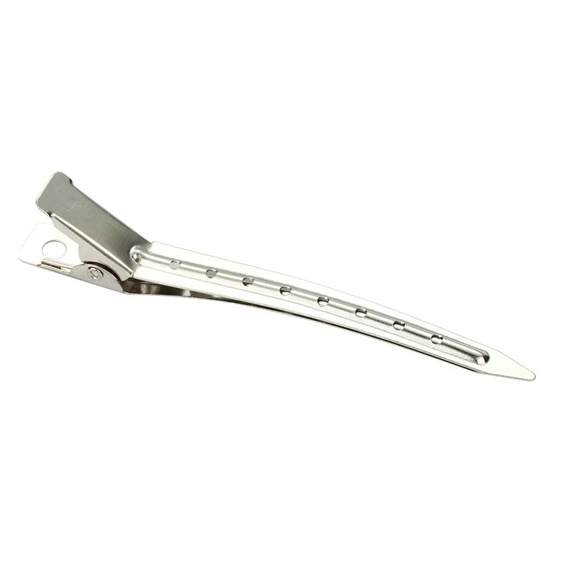 Wholesale Custom 12Pcs/Bag No Trace Salon Hair Clip Metal Duckbill Clip Sectioning Hair Clips with Hole