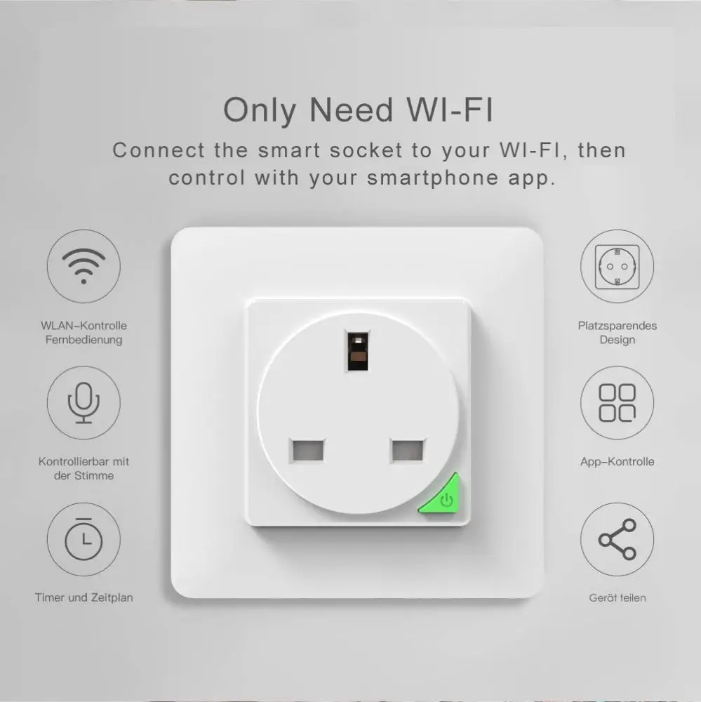Factory Remote Control Zigbee Smart Wall Socket Uk Standard Alexa Voice