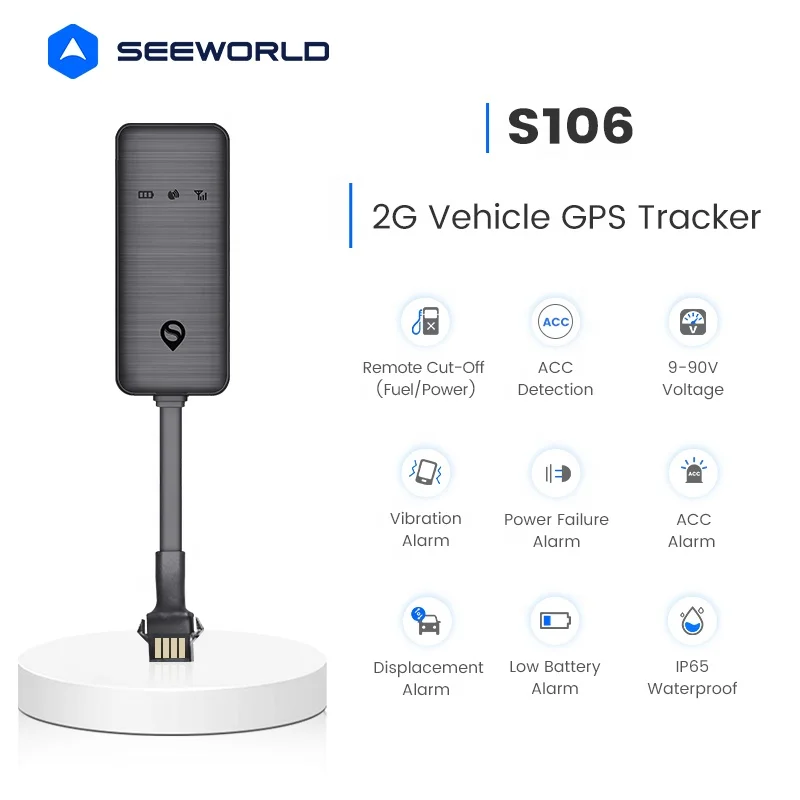 SEEWORLD for Anti Spy Gps Tracking Multi Function Vehicles Gps Tracker Device With Remotely Stop Car