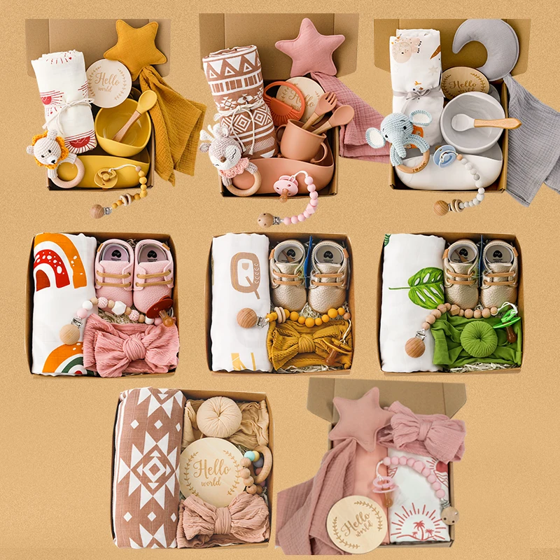 C Dear Newborn Shower Gift Set Box Souvenir Baby Cotton Blanket