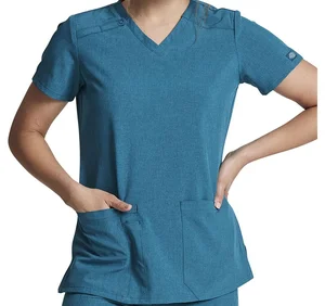 Wholesale Comfortable Hospital Nurse Scrubs Uniforms for Women Short Sleeve Elastic Tops & Pants Sets Custom Logo Sizes S-XXL