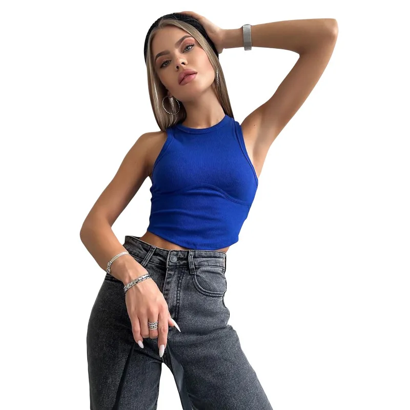 Solid Sexy Slim Crop Top T-shirts