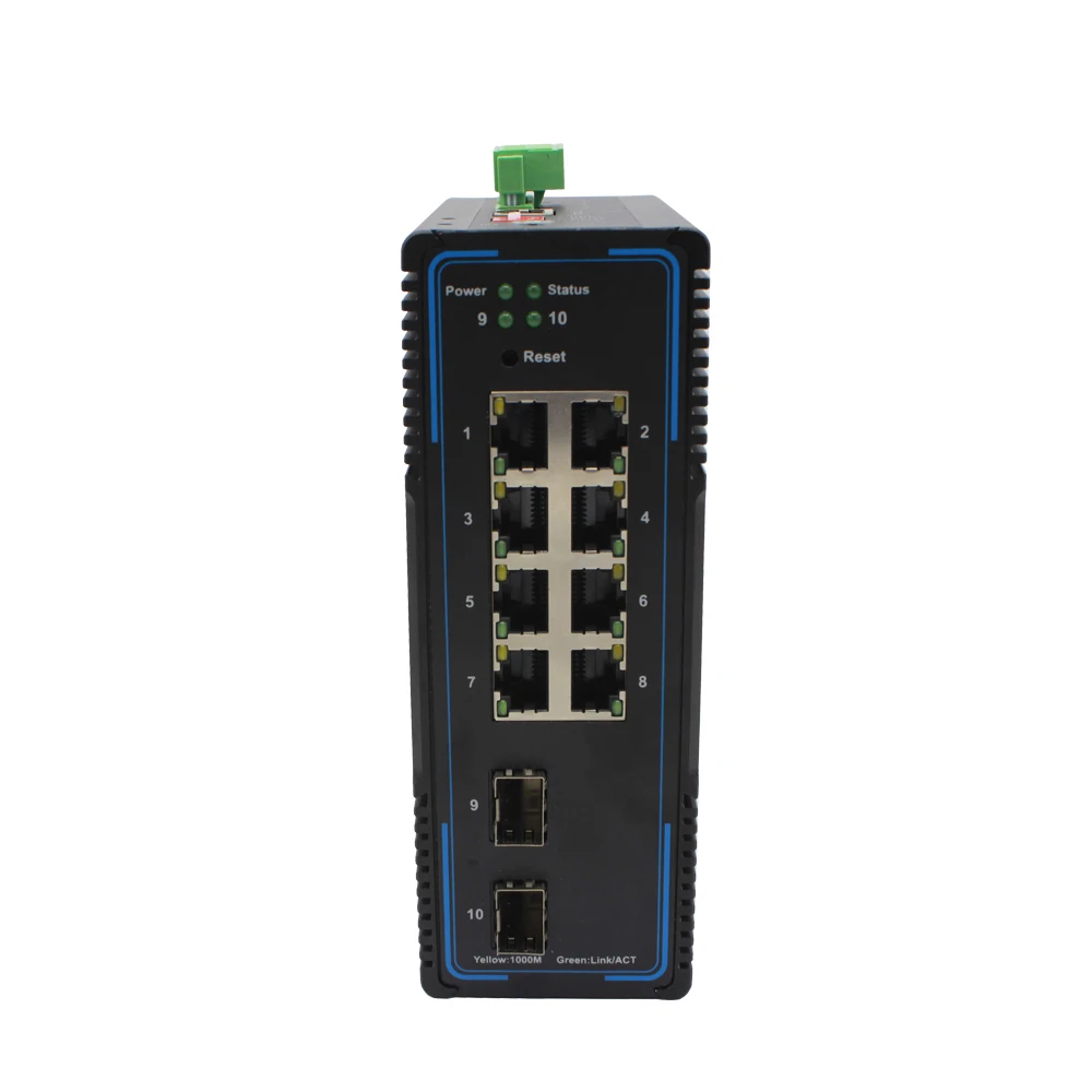 Gigabit PoE SFP Ethernet Switch Managed Industrial 2 SFP to 8 RJ45 POE ...