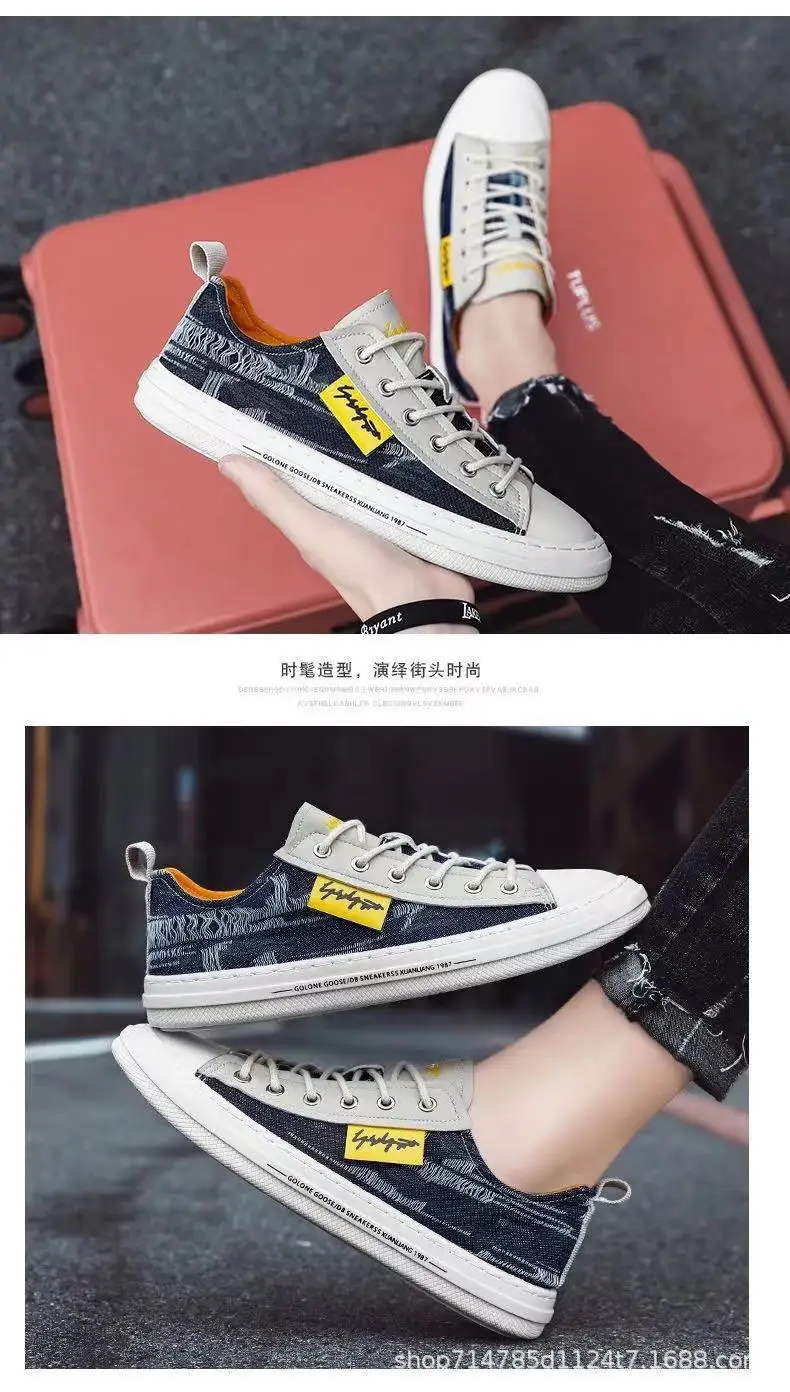 Canvas Shoes Men 2022 Spring Denim Trendy All Match Casual Breathable ...