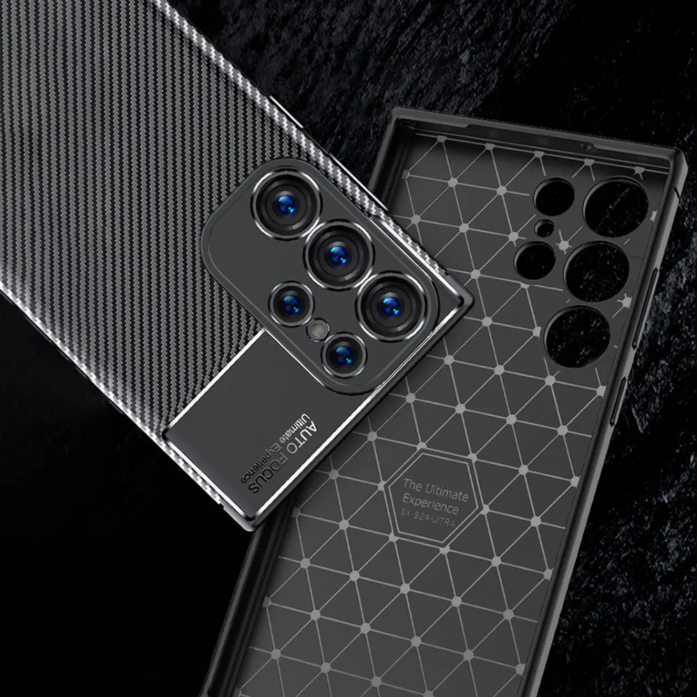 Tpu Phone Case For Samsung Galaxy Ultra S24 S24+ S23 S23+ Drop Proof Carbon Fiber Frosted Suction Mobile Sjk264 Laudtec manufacture