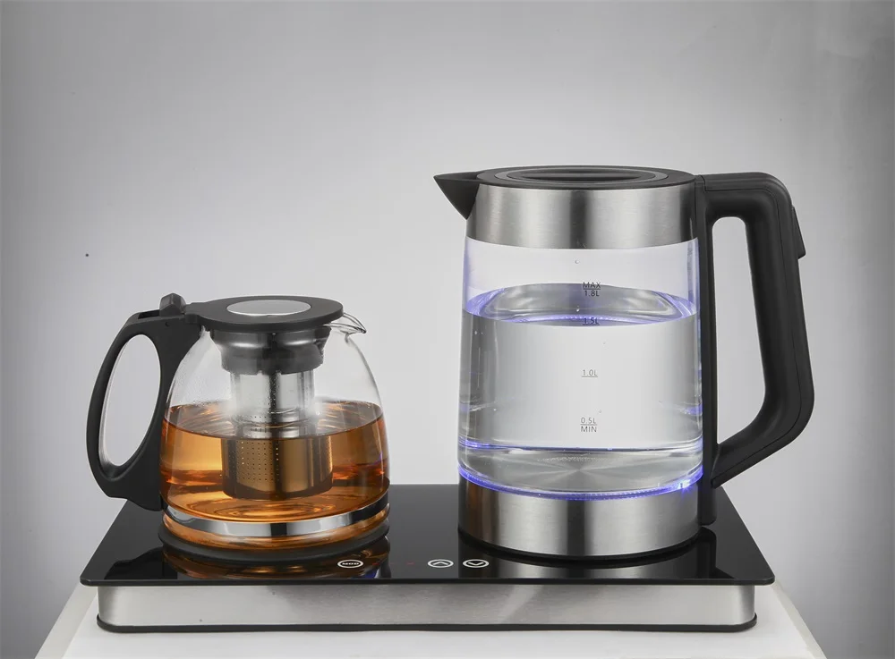 GOLDA INC. Glass Tea Maker, Electric Kettle, Tea Tray Set …
