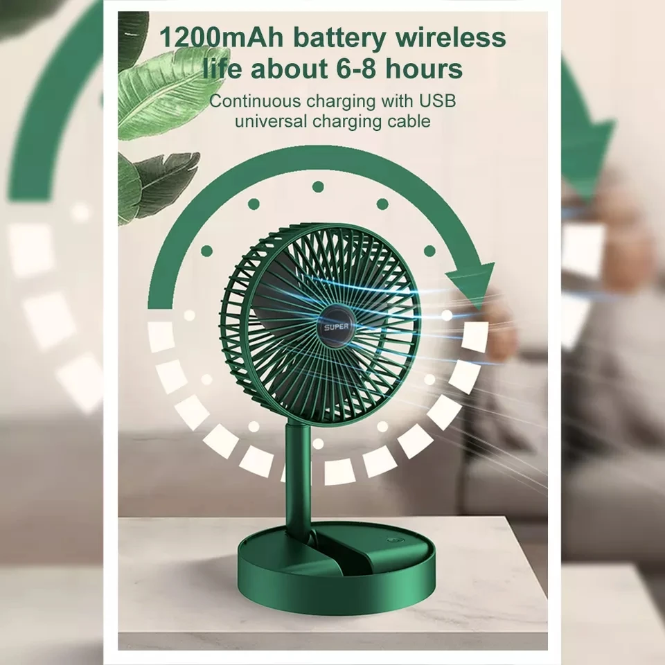 Rechargeable Table Fan Portable USB Handheld 12v Dc Stand Folding Pedestal Fan Foldable Standing Cooling Fan