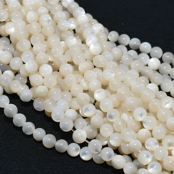 Natural MOP/Mother of Pearl Loose Round Beads 4mm For Jewelry Making