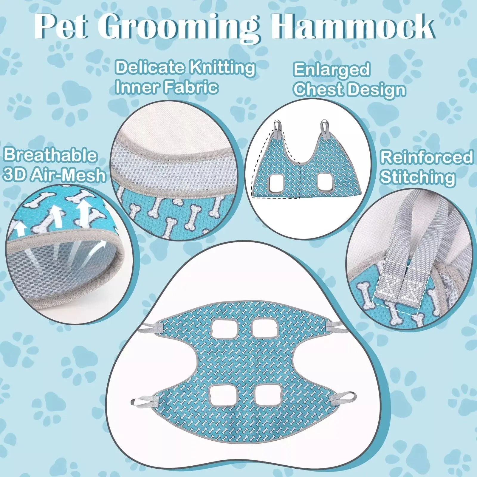 Pet Helper Restraint Bathing Grooming Hammock Sling Carrier Dog Harness for Pet Washing Dog Grooming Hammock Harness