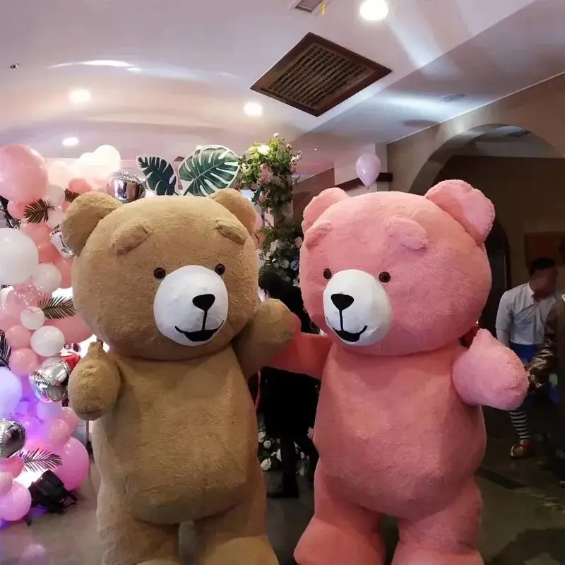 Latest Stylish Giant Size Colorful Inflatable Teddy Bear Mascot Costume Silk Screen Printed Adults Unisex Popular Cosplay Suit