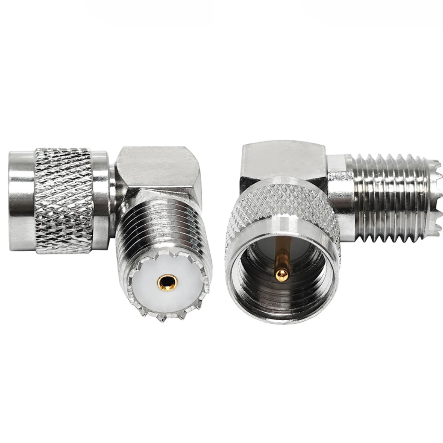 Factory Connector MINI UHF Male Plug to MINI UHF Female Jack Right Angle 90 Degrees RF Connectors Adapters Adaptors in Stock